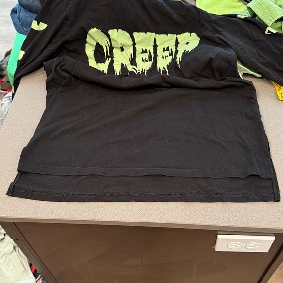 Trickz N Treatz Goth Glow In Dark Creep Long Sleeve Shirt, Size XL, Unisex - Picture 9 of 14